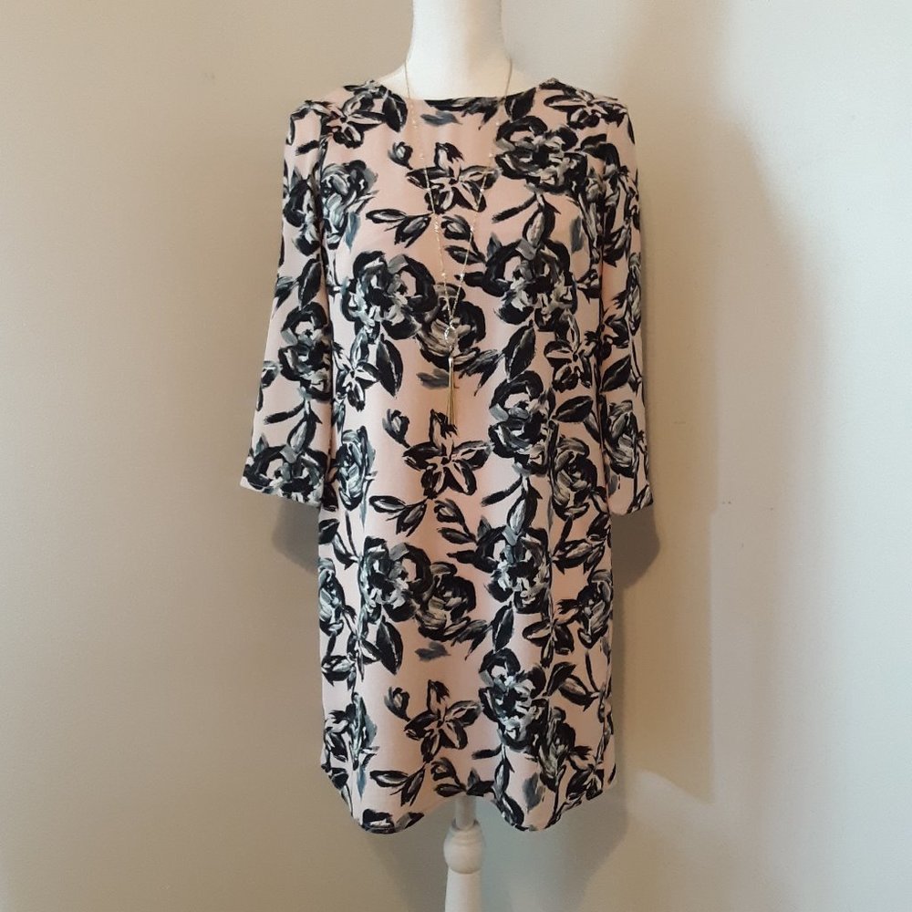 C & E Pink/Black/Gray Sheath Dress